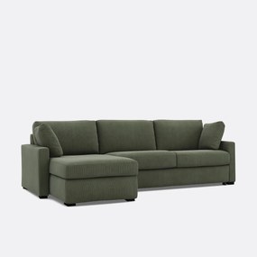 Γωνιακός καναπές-κρεβάτι με κοτλέ βελούδο, Bultex, Timor