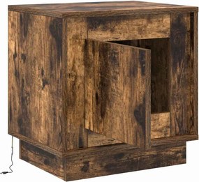 vidaXL Κομοδίνο 2 τμχ. Καπνιστό Δρύς 44 x 34,5 x 45 εκ