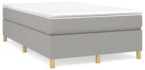 vidaXL Κρεβάτι Boxspring με Στρώμα Ανοιχτό Γκρι 120x200 εκ. Υφασμάτινο