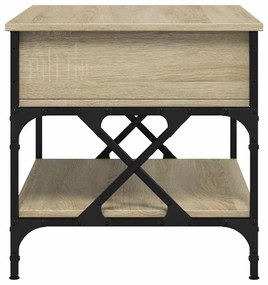 vidaXL Τραπεζάκι Σαλονιού Sonoma Δρυς 70x50x50 εκ. Επ. Ξύλο & Μέταλλο