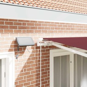 vidaXL Τέντα Πτυσσόμενη Χειροκίνητη με LED Μπορντό 300x250 εκ.