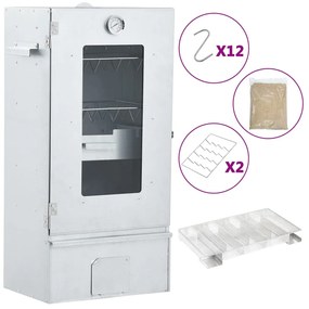 vidaXL Καπνιστήριο Μπάρμπεκιου με Σύστημα Κρύου Καπνού Γαλβαν. Χάλυβας