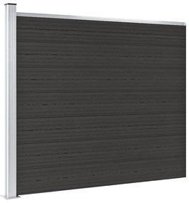vidaXL Πάνελ Περίφραξης Μαύρο 175 x 146 εκ. από WPC