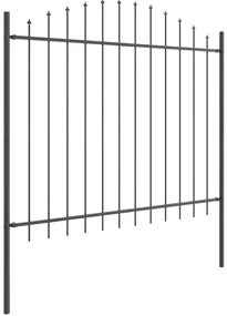 vidaXL Φράχτης Κήπου  με Καπάκι, Γκρι, 10.2x1.5 μ, Χάλυβας
