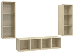 vidaXL Έπιπλα Τηλεόρασης Σετ 3 Τεμαχίων Sonoma Δρυς από Επεξ. Ξύλο
