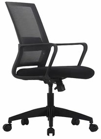 Καρέκλα γραφείου Mesa 442, Μαύρο, 92x62x58cm, 10 kg, Με μπράτσα, Με ρόδες, Μηχανισμός καρέκλας: Κλίση | Epipla1.gr