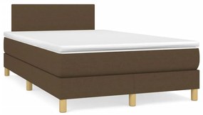 VidaXL Κρεβάτι Boxspring με Στρώμα & LED Σκ.Καφέ 120x190εκ. Υφασμάτινο