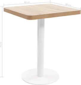 vidaXL Τραπέζι Bistro Ανοιχτό Καφέ 60 x 60 εκ. από MDF