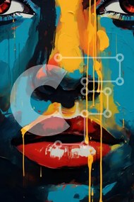 Intra Συλλεκτικό Ξύλινο Παζλ Plywood  4mm - Αφηρημένο πορτρέτο με ζωηρά χρώματα Σε Ξύλινο Κουτί - Διαστάσεις Puzzle: 10x10 cm – 25 κομμάτια