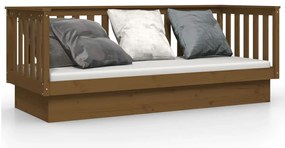 vidaXL Καναπές Κρεβάτι Καφέ Μελί 75x190 εκ. από Μασίφ Ξύλο Πεύκου