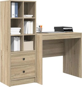vidaXL Γραφείο με συρτάρι με ράφι με αποθήκευση 2 pcs Δρύς Sonoma