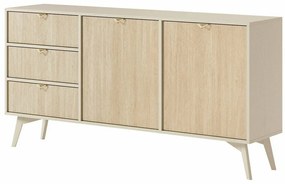 Σιφονιέρα Lima P100, Beige, Ανοιχτό καφέ, 80x158x38cm, Οξιά