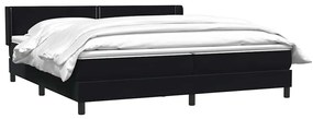 vidaXL Κρεβάτι Boxspring με Στρώμα Μαύρο 200x210 εκ. Βελούδινο