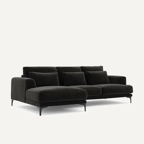 Γωνιακός καναπές αριστερός από βελούδινο chenille, Marsile