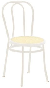 Vienna chair pe rattan beige-metal ecru 40x47x85 εκ.