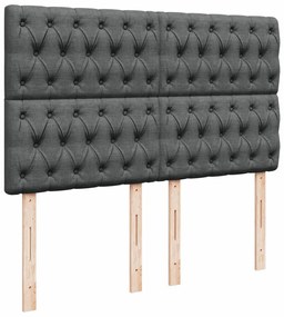 ΚΡΕΒΑΤΙ BOXSPRING ΜΕ ΣΤΡΩΜΑ ΣΚΟΥΡΟ ΓΚΡΙ 140X190 ΕΚ. ΥΦΑΣΜΑΤΙΝΟ 3293583