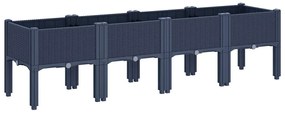 vidaXL Ζαρντινιέρα Κήπου με Πόδια Μπλε Γκρι 160x40x42 εκ. Πολυπροπυλένιο