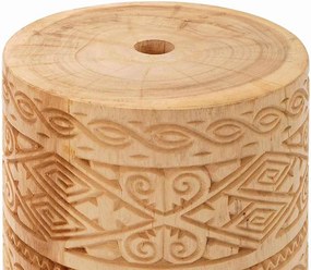 vidaXL Βάση ομπρέλας 28.05 kg Φυσικό Στερεό ξύλο Κυλινδρικός