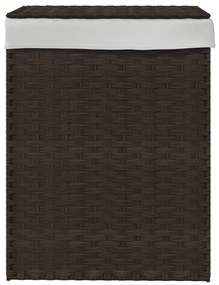 vidaXL Καλάθι Πλυντηρίου με Καπάκι Σκ. Καφέ 46x33x60 εκ. Συνθ. Ρατάν