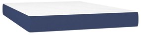 vidaXL Κρεβάτι Boxspring με Στρώμα &amp; LED Μπλε 140x200 εκ. Υφασμάτινο
