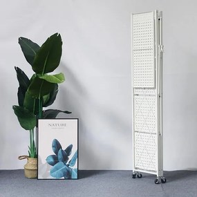 Ραφιέρα μεταλλική Nextdeco αναδιπλούμενη με ρόδες λευκή Υ162x72x36εκ.