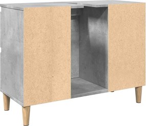 vidaXL Ντουλάπι Νιπτήρα Γκρι Σκυρ. 80 x 33 x 60 εκ. Επεξεργασμένο Ξύλο