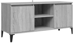 vidaXL Έπιπλο Τηλεόρασης Γκρι Sonoma 103,5x35x50 εκ. Μεταλλικά Πόδια