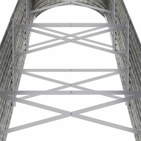 vidaXL Ζαρντινιέρα Ασημί 296x80x68 εκ. Γαλβανισμένος χάλυβας