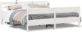 vidaXL Σκελετός Κρεβ. Χωρίς Στρώμα Λευκό 200x200 εκ Μασίφ Πεύκο