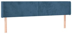 Κεφαλάρι Κρεβατιού LED Σκούρο Μπλε 183x16x78/88 εκ. Βελούδινο - Μπλε