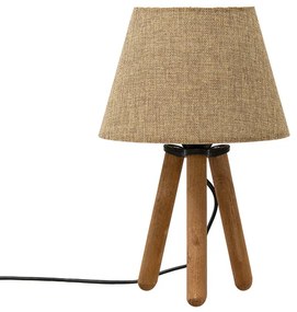 Επιτραπέζιο φωτιστικό PWL-1071 pakoworld Ε27 μπεζ καφέ-καρυδί Φ22x32εκ