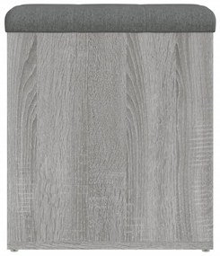 Παγκάκι Αποθήκευσης Γκρι Sonoma 42x42x45 εκ. Επεξεργασμένο Ξύλο - Γκρι