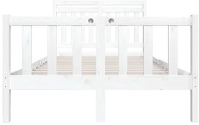 vidaXL Πλαίσιο Κρεβατιού Λευκό 140 x 200 εκ. από Μασίφ Ξύλο