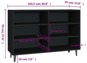 vidaXL Ραφιέρα Μαύρη 103,5 x 35 x 70 εκ. από Επεξεργασμένο Ξύλο