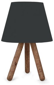 Φωτιστικό επιτραπέζιο Lander Megapap ύφασμα Pvc/ξύλο χρώμα μαύρο/καφέ 22x17x32εκ. - 0123732