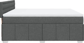 vidaXL Κρεβάτι Boxspring με Στρώμα Σκούρο Γκρι 180x200 εκ Υφασμάτιν