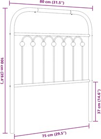 vidaXL Ανταλλακτικό κεφαλάρι Λευκό 75 εκ. Μεταλλικό