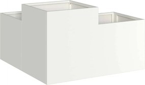 vidaXL Γλάστρα Κήπου Λευκό 80 x 80 x 48 εκ. Ατσάλι