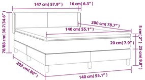 Κρεβάτι Boxspring με Στρώμα Κρεμ 140x200 εκ. Υφασμάτινο - Κρεμ