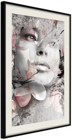 Αφίσα - Lady in the Flowers - 30x45 - Μαύρο - Με πασπαρτού