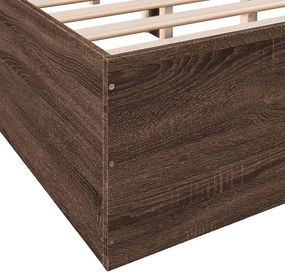 vidaXL Πλαίσιο Κρεβατιού Καφέ Δρυς 135x190 εκ. Επεξεργασμένο Ξύλο
