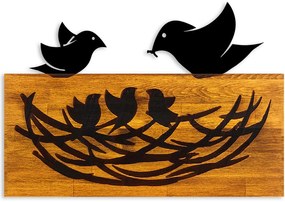 Διακοσμητικό Τοίχου Family 899SKL2690 58x3x40cm Walnut-Black Wallity Μέταλλο,Ξύλο