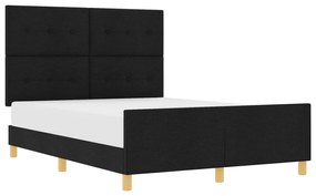 vidaXL Κρεβάτι Μαύρο 140x200 εκ. Υφάσμα