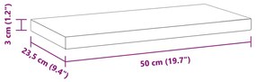 Ράφια Τοίχου 2 τεμ. Μαύρο 50x23,5x3 εκ. Ανοξείδωτο Ατσάλι - Μαύρο