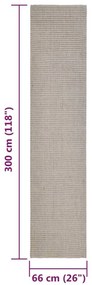 Χαλί για Στύλο Ξυσίματος Χρώμα Άμμου 66 x 300 εκ. από Σιζάλ