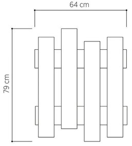 Κρεμάστρα Wave χρώμα φυσικό 64x4x79εκ 64x4x79 εκ.