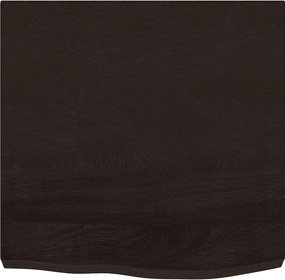 vidaXL Επιφάνεια Τραπεζιού Σκούρο Καφέ 60x60x(2-6) εκ Επεξ. Μασίφ Δρυς
