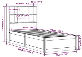 ΣΚΕΛΕΤΟΣ ΚΡΕΒ. ΧΩΡΙΣ ΣΤΡΩΜΑ ΚΑΦΕ ΚΕΡΙΟΥ 90X200 ΕΚ ΜΑΣΙΦ ΠΕΥΚΟ 3323466