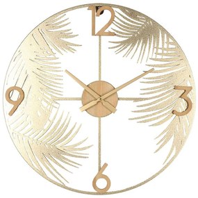 Ρολόι Τοίχου Tropical 15-00-94244 Φ60x3,5cm Natural-Gold Marhome Mdf, Metal