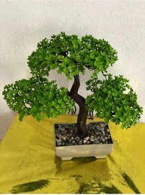 Τεχνητό πράσινο μπονσάι δέντρο για χρήση σε γραφείο Μαύρο